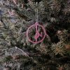 Amira Perun Pink Glitter Pole Dance Christmas Ornament on tree. Elegant Holiday Decor